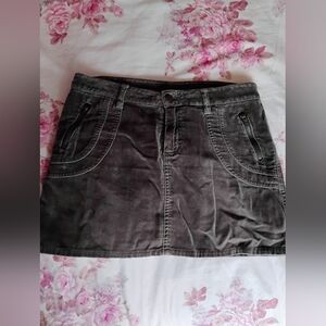 Vintage American Eagle Outfitters Grey Velour Skirt • Size Small • From 2,000's